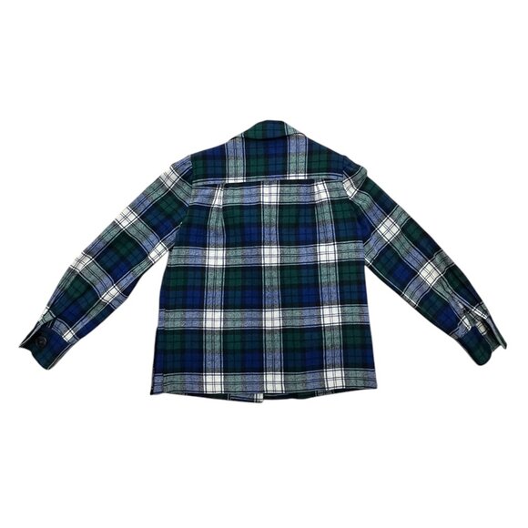 Women’s Vintage Pendleton flannel Navy/green wool *Missing Buttons* 1960s - Picture 4 of 4